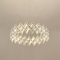31.5"/23.5" W Grid Chandelier Acrylic LED Lamp Chrome Gold - Rebooters