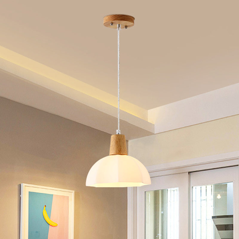 White Frosted Glass Umbrella Pendant Lighting Modernist Lamp - Rebooters