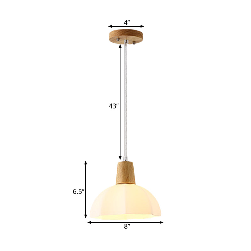 White Frosted Glass Umbrella Pendant Lighting Modernist Lamp - Rebooters