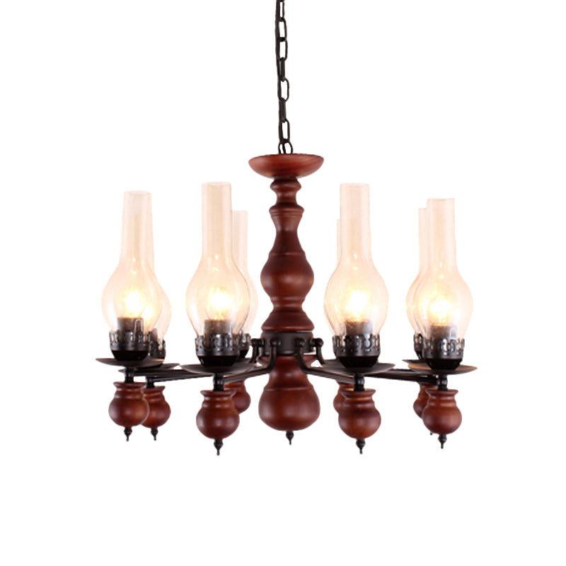 Clear Glass Vase Ceiling Lamp Industrial 8 Heads Chandelier - Rebooters