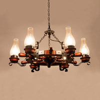 6/8-Light Drop Pendant Factory Vase Clear Glass Chandelier - Rebooters