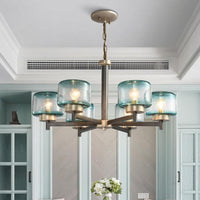3/6-Light Dining Room Chandelier Post Modern Grey Radial - Rebooters