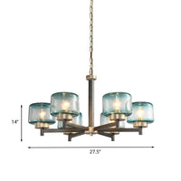 3/6-Light Dining Room Chandelier Post Modern Grey Radial - Rebooters
