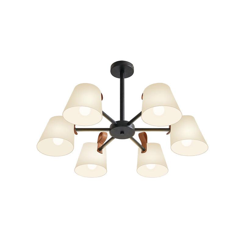 Barrel Dining Room Pendant Frosted White Glass Chandelier - Rebooters