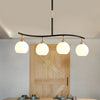 Waving Linear Chandelier Modern Metal 4-Head Black Light Fixture - Rebooters