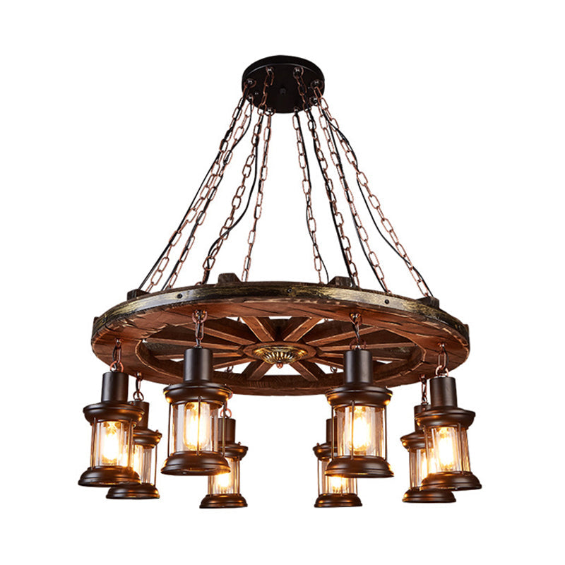 Kerosene Dining Room Hanging Chandelier Coastal Clear Glass - Rebooters