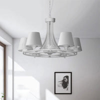 5-Light Living Room Chandelier Contemporary White Lamp - Rebooters