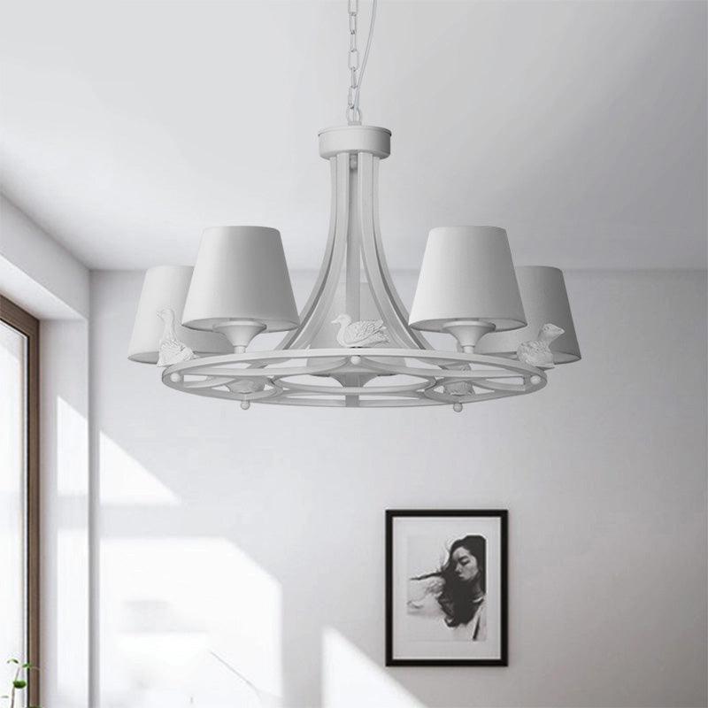 5-Light Living Room Chandelier Contemporary White Lamp - Rebooters