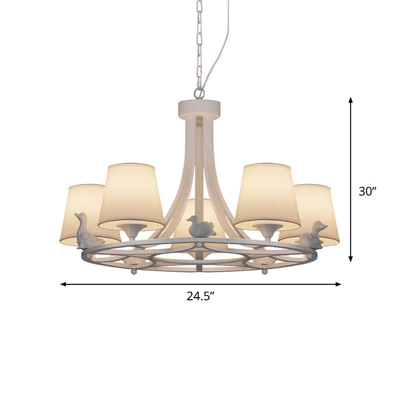 5-Light Living Room Chandelier Contemporary White Lamp - Rebooters