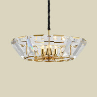 5 Heads Living Room Ceiling Chandelier Contemporary Gold Hanging Light Kit - Rebooters