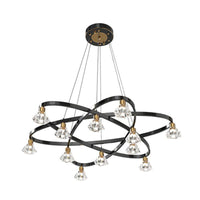 Black 12 Bulbs Chandelier Lamp Modern Metal Star Light - Rebooters