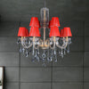Red Cone Chandelier Lighting Vintage Fabric 12 Heads Lamp - Rebooters