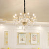 8 Bulbs Clear Crystal Chandelier Lamp Traditionalist White Ceiling Pendant - Rebooters
