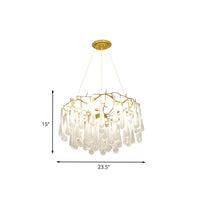 6 Lights Hanging Chandelier Modern Cascade Clear Bubble Crystal - Rebooters