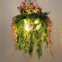 4-Head Frosted Glass Ceiling Chandelier Industrial Green Dome Shade Pendant Lamp - Rebooters