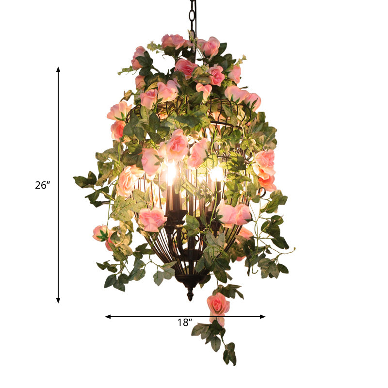 3 Heads Ceiling Chandelier Factory Restaurant Flower Pendant - Rebooters