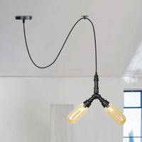 Amber Glass Black Pendant Chandelier Spherical Capsule Lamp - Rebooters