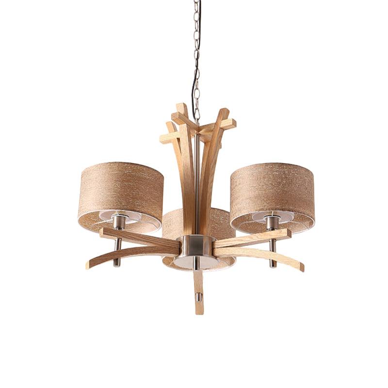 Beige Radial Ceiling Chandelier Modernist 3/6 Lights Lamp - Rebooters