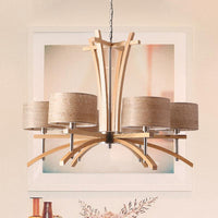 Beige Radial Ceiling Chandelier Modernist 3/6 Lights Lamp - Rebooters