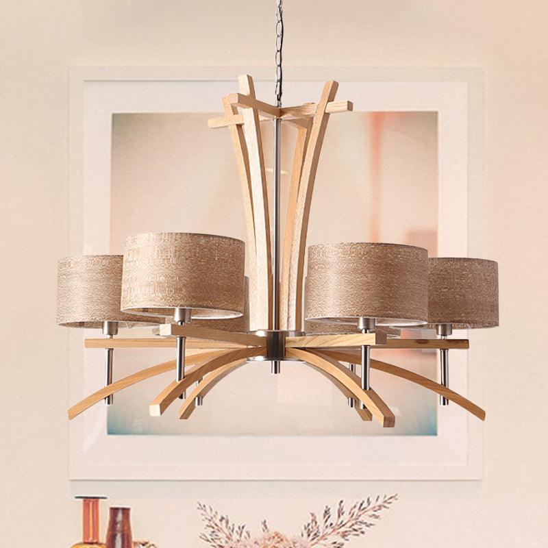 Beige Radial Ceiling Chandelier Modernist 3/6 Lights Lamp - Rebooters
