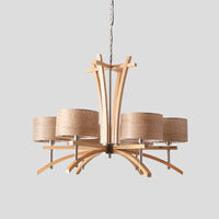 Beige Radial Ceiling Chandelier Modernist 3/6 Lights Lamp - Rebooters
