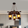 3 Bulbs Kerosene Chandelier Light Antiqued Copper Finish - Rebooters