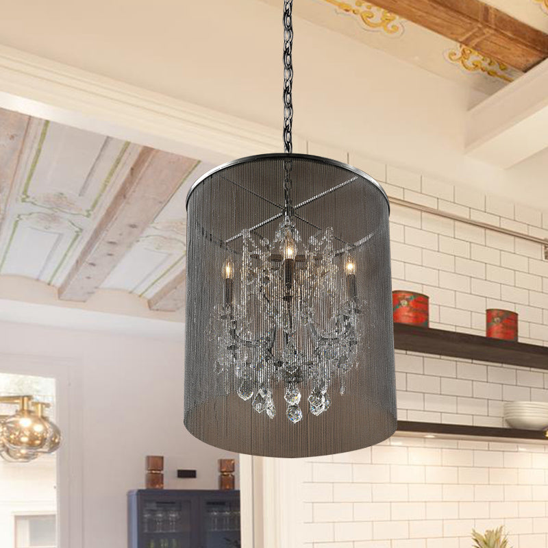 Tassels Metal Pendant Lighting Industrial 6 Bulbs Chandelier - Rebooters