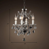 4/6 Heads Chandelier Pendant Light Traditional Scroll Arm Crystal Hanging Lamp Kit in White - Rebooters