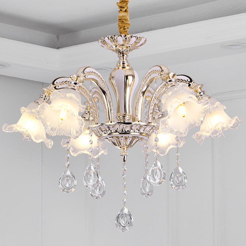 Gold 3/6-Light Ceiling Chandelier Traditional Crystal Lighting - Rebooters