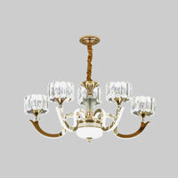 3/5 Lights Crystal Block Chandelier Light Modernism Gold Lamp - Rebooters