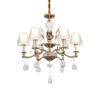 6-Light Chandelier Light Fixture Traditional Cone Crystal Lamp - Rebooters