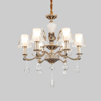 6-Light Chandelier Light Fixture Traditional Cone Crystal Lamp - Rebooters