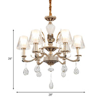 6-Light Chandelier Light Fixture Traditional Cone Crystal Lamp - Rebooters