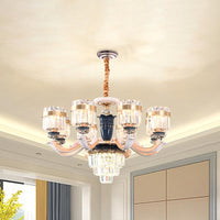 6/8 Heads Chandelier Lighting Traditional Cylindrical Fixture - Rebooters
