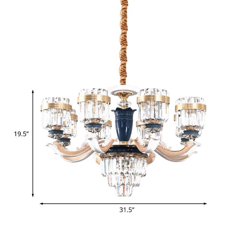 6/8 Heads Chandelier Lighting Traditional Cylindrical Fixture - Rebooters
