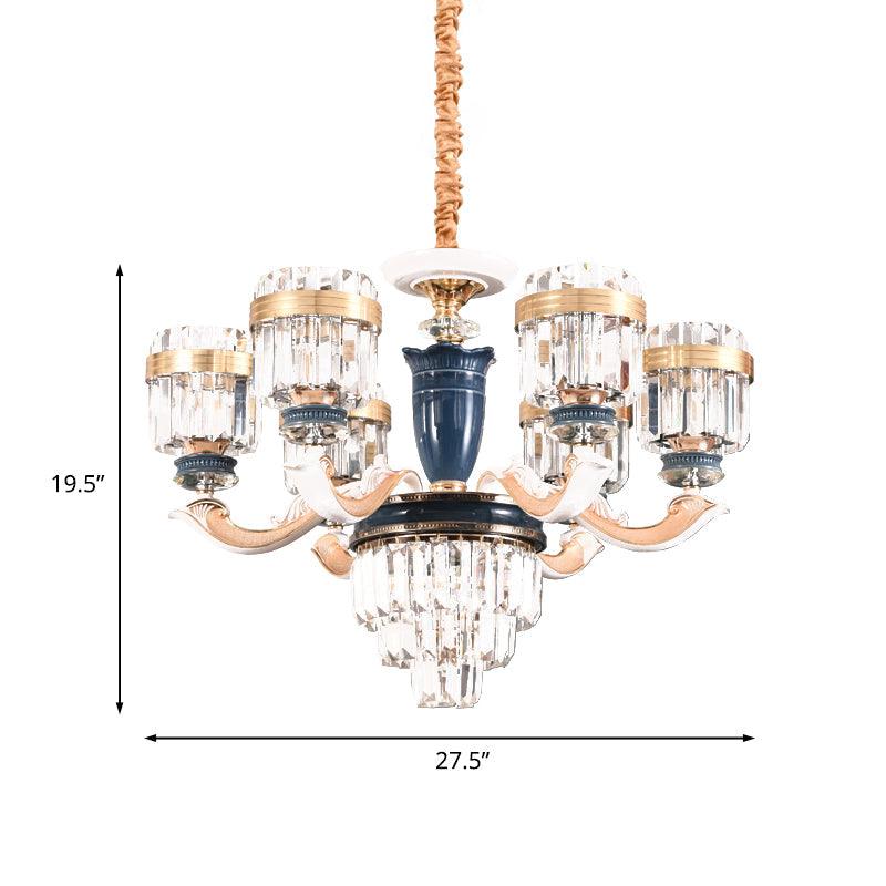6/8 Heads Chandelier Lighting Traditional Cylindrical Fixture - Rebooters