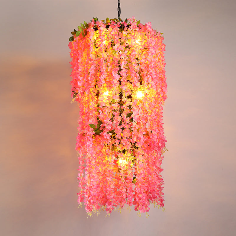 7-Head Metal Chandelier Lamp Loft Pink Ceiling Light Decor - Rebooters