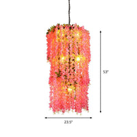 7-Head Metal Chandelier Lamp Loft Pink Ceiling Light Decor - Rebooters