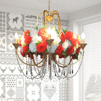 5 Heads Iron Chandelier Lighting Antique Gold Candlestick Ceiling Lamp - Rebooters