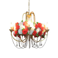 5 Heads Iron Chandelier Lighting Antique Gold Candlestick Ceiling Lamp - Rebooters