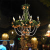 Black Candle Ceiling Chandelier Retro Iron 8 Lights Pendant Light - Rebooters