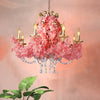 Candlestick Iron Chandelier Lamp Industrial 8 Bulbs Pink Crystal - Rebooters