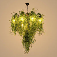 8/14 Lights Iron Chandelier Lighting Industrial Green Pendant Light - Rebooters