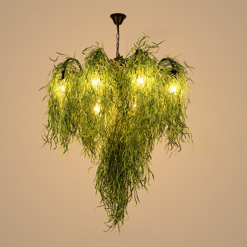 8/14 Lights Iron Chandelier Lighting Industrial Green Pendant Light - Rebooters