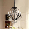 Metallic Black Pendant Chandelier Scroll Arm 5/6-Head Light - Rebooters
