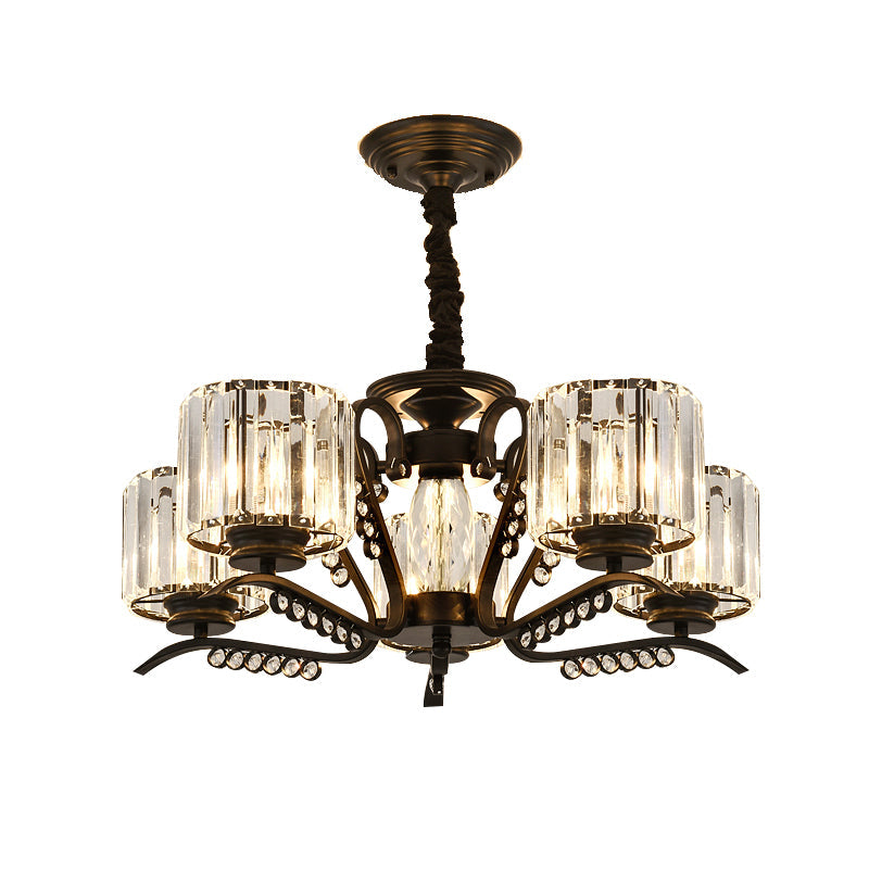 3/5 Heads Ceiling Chandelier Modernism Living Room Light Black - Rebooters