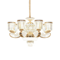 6/8-Head Bell Pendant Chandelier Modern Gold Crystal Lamp - Rebooters