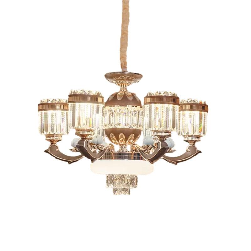 6/8 Lights Chandelier Pendant Light Modern Living Room Ceiling Hang Fixture in Gold - Rebooters