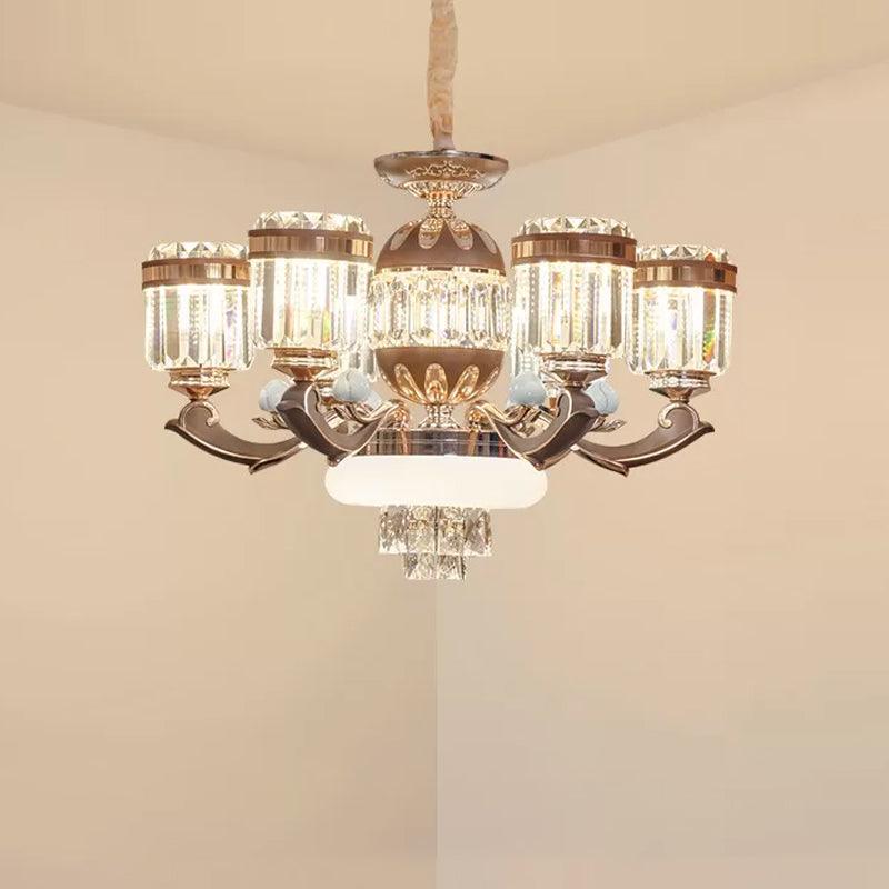 6/8 Lights Chandelier Pendant Light Modern Living Room Ceiling Hang Fixture in Gold - Rebooters