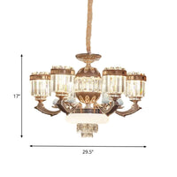 6/8 Lights Chandelier Pendant Light Modern Living Room Ceiling Hang Fixture in Gold - Rebooters